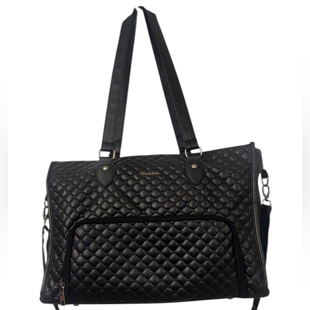 Elegant Black Quilted Tote Bag
